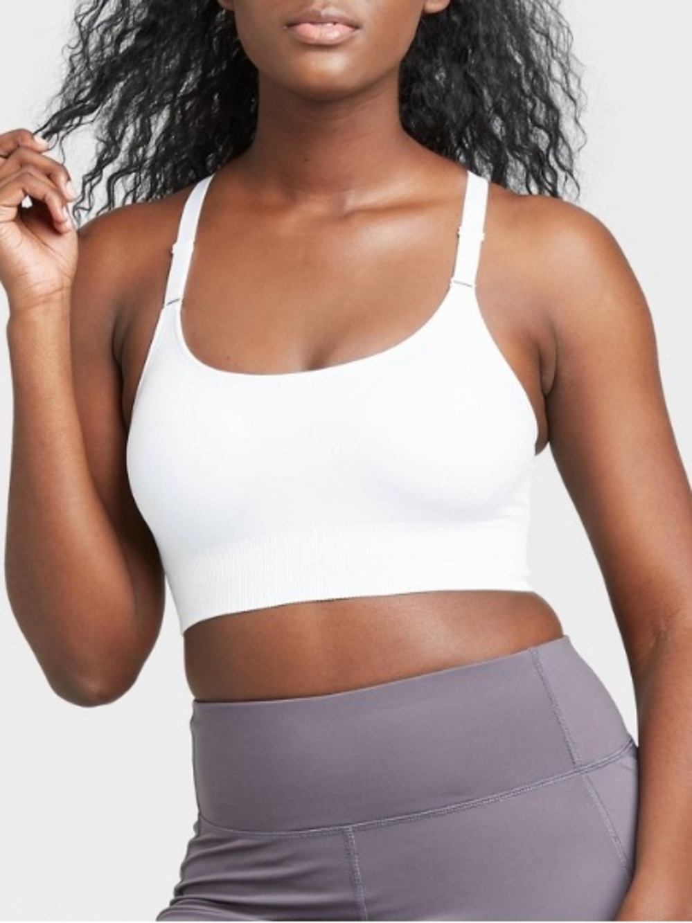 All in Motion Set/2 White Medium Support Seamless Cami Bra